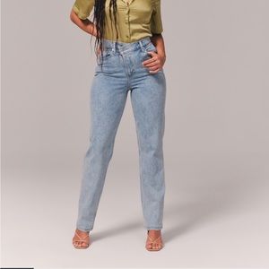 EUC Abercrombie & Fitch 90s straight high rise love sz31 31S A&F denim jeans